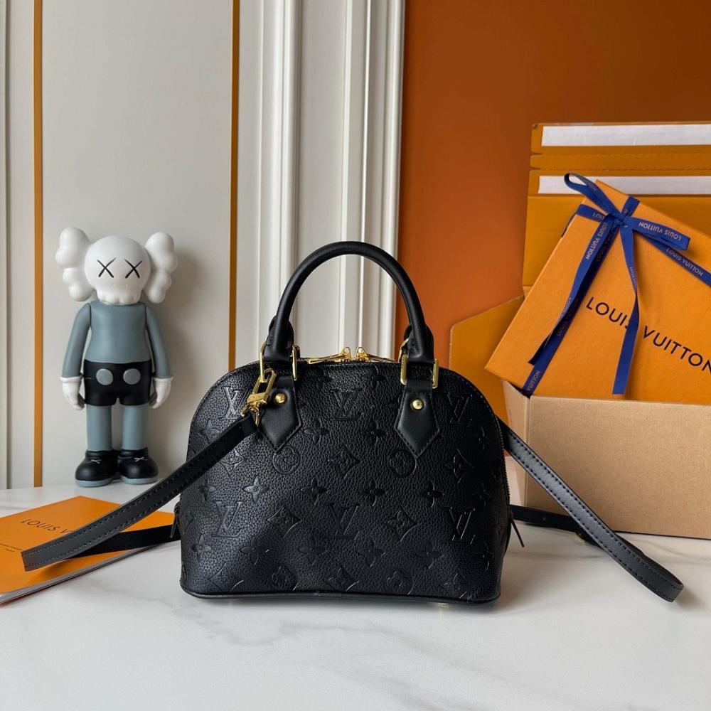 Alma Gold Monogram Leather Bucket Bag