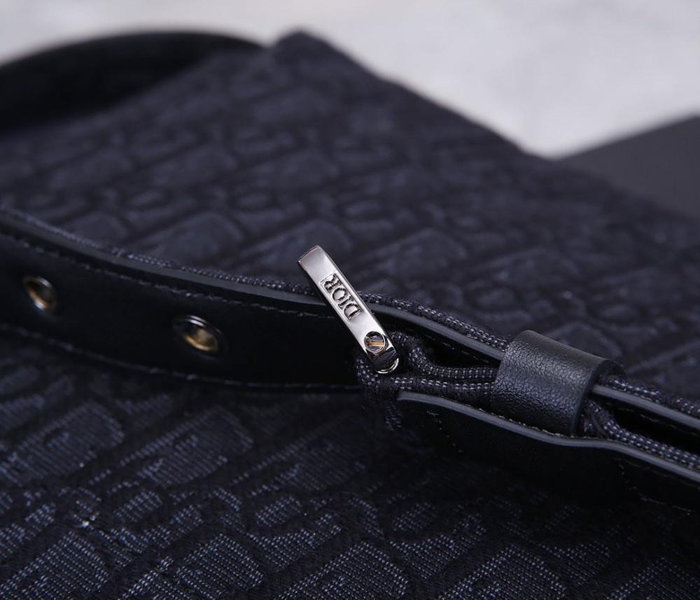 Modern Luxury Black Studded Jacquard Shoulder Bag
