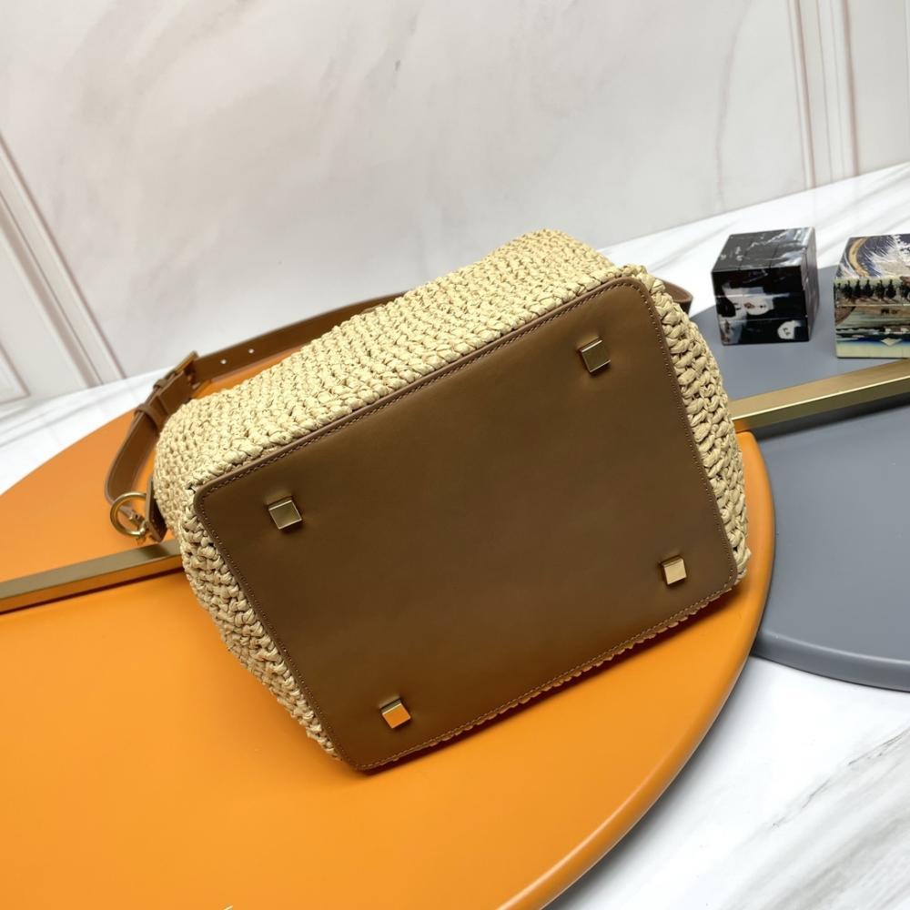 Woven Leather Bucket Bag