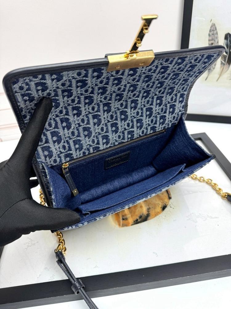 Elegant Refined Blue Calfskin Shoulder Bag