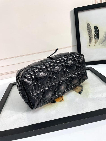 Modern Refined Black Calfskin Crossbody Bag