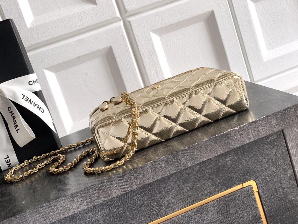 Gold Leather Shoulder Bag