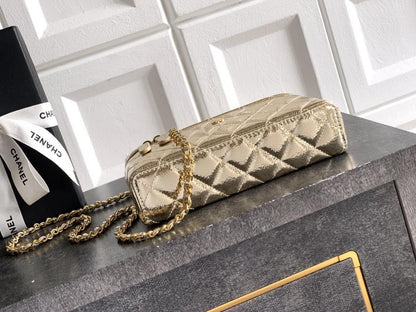 Gold Leather Shoulder Bag
