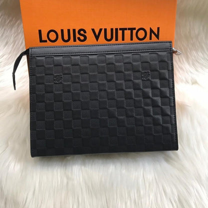 Luxury Refined Black Canvas Shoulder Bag