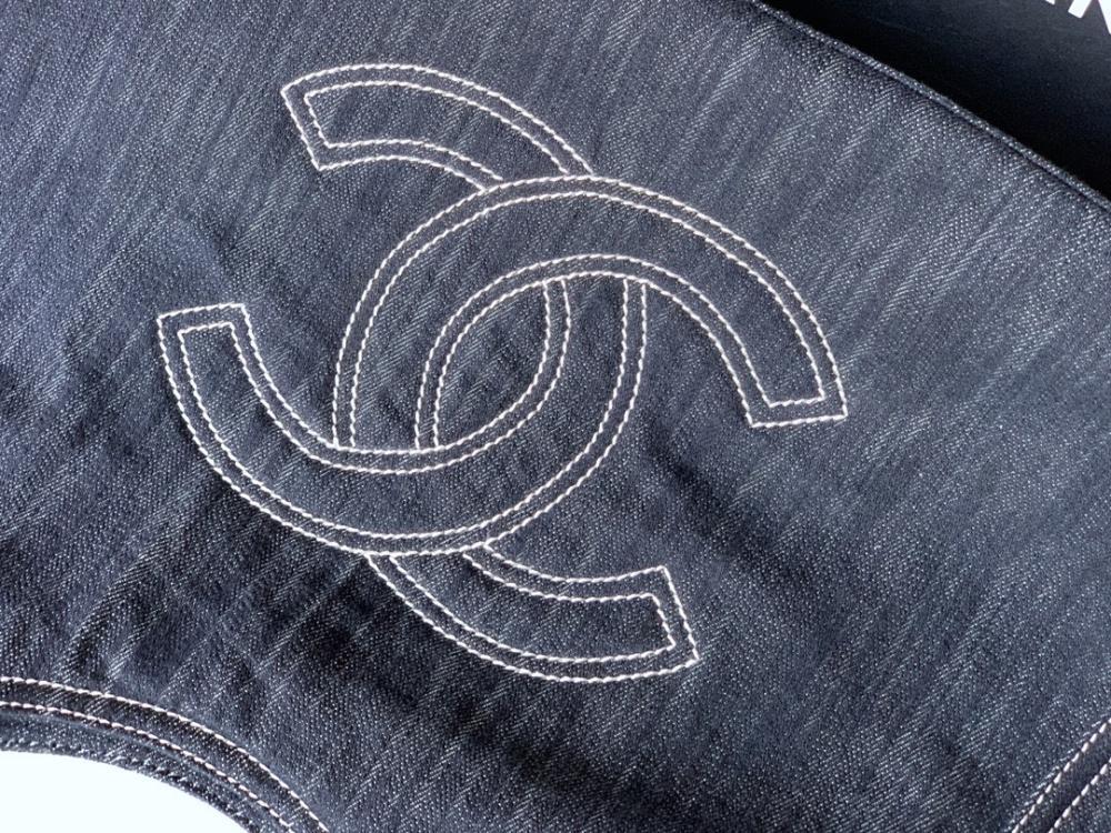 Embroidered Denim Tote Bag