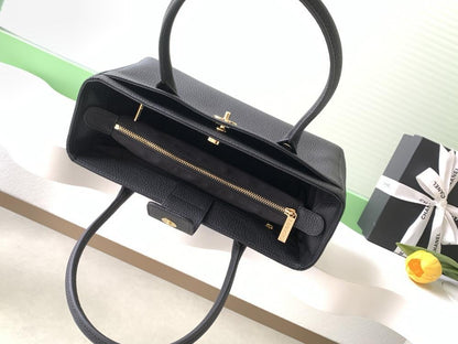 Gold Calfskin Top Handle Bag