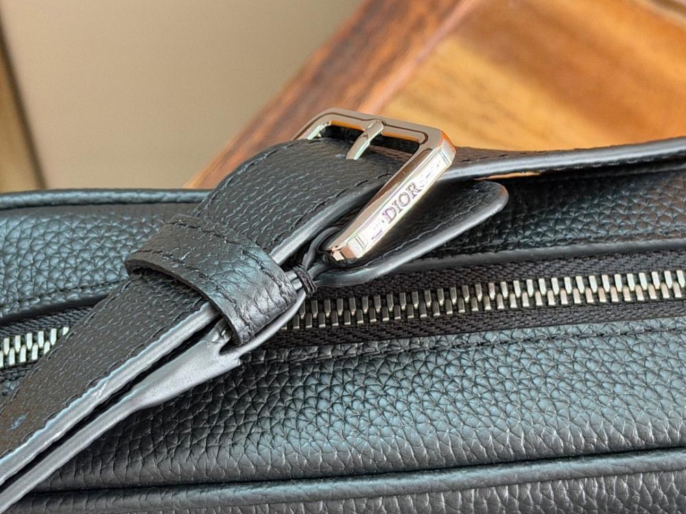 Luxury Refined Black Leather Top Handle Bag