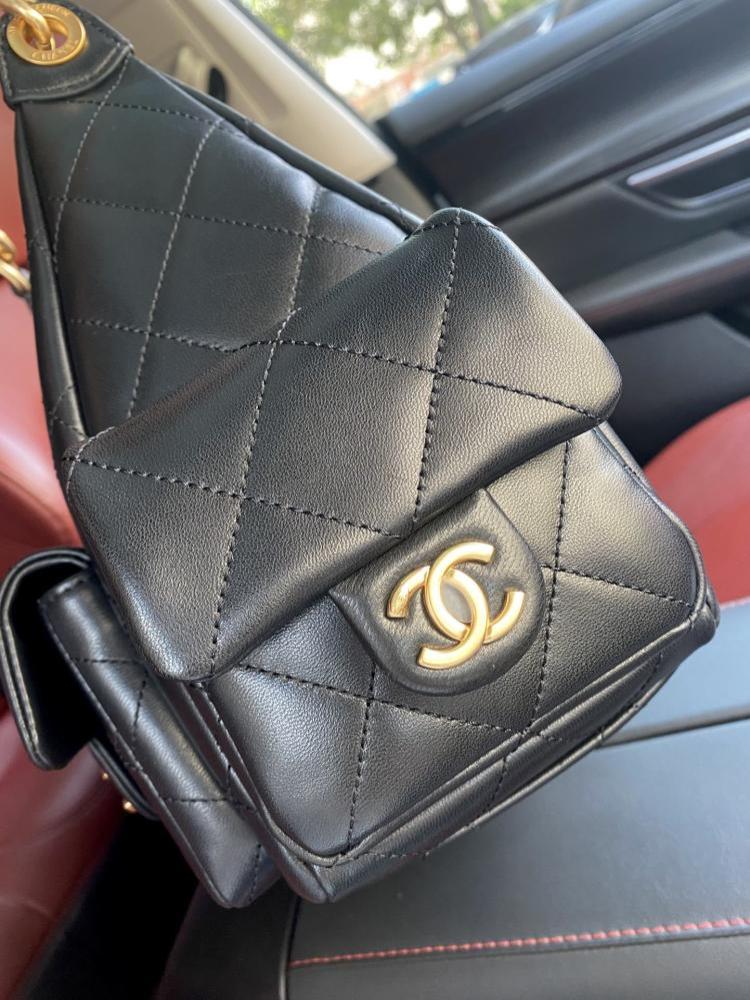 Gold Leather Hobo Bag