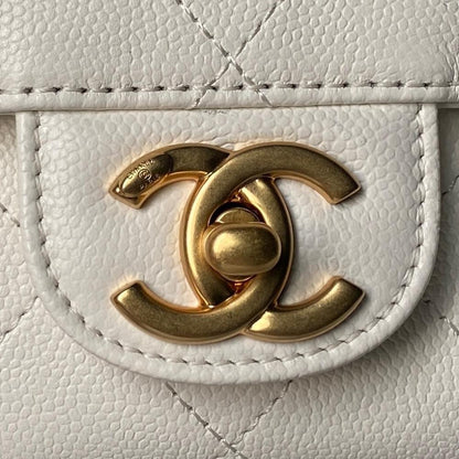 Classic Gold Calfskin Top Handle Bag