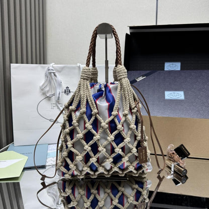 Woven Top Handle Bag
