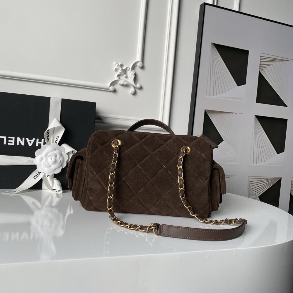 Suede Top Handle Bag