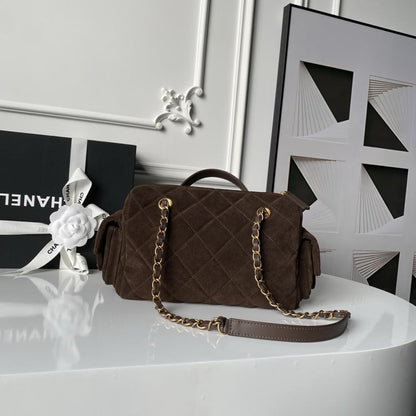 Suede Top Handle Bag