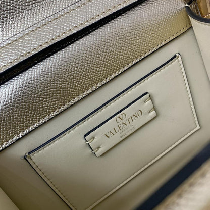 Crystal-Embellished Calfskin Shoulder Bag