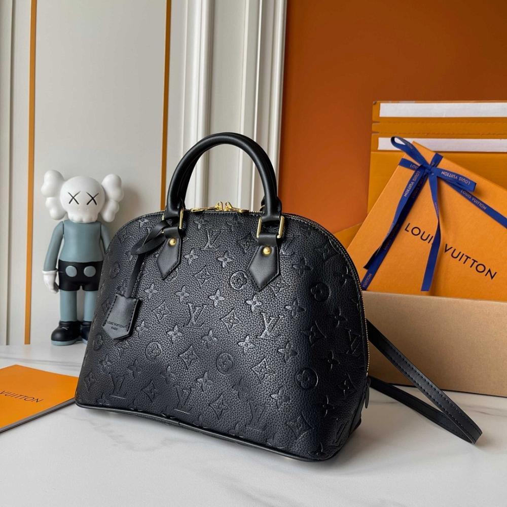 Alma Gold Monogram Leather Bucket Bag