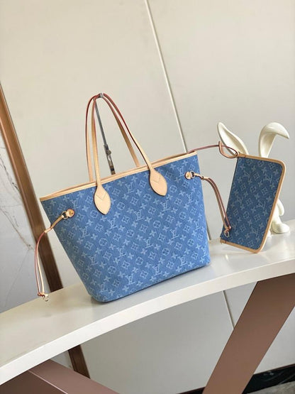 Neverfull Monogram Denim Top Handle Bag