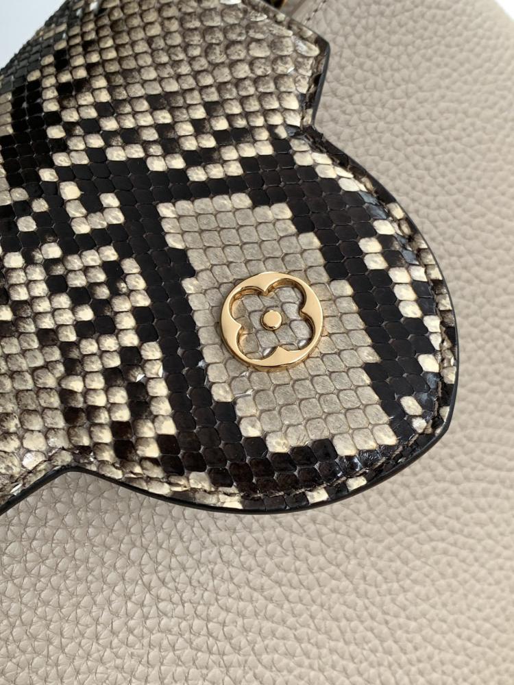 Gold Leather Top Handle Bag