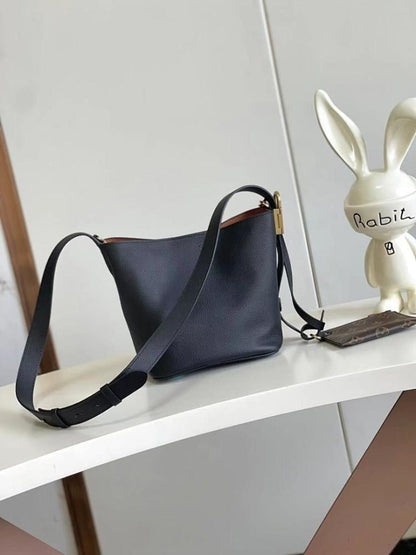 Luxury Refined Monogram Leather Bucket Bag