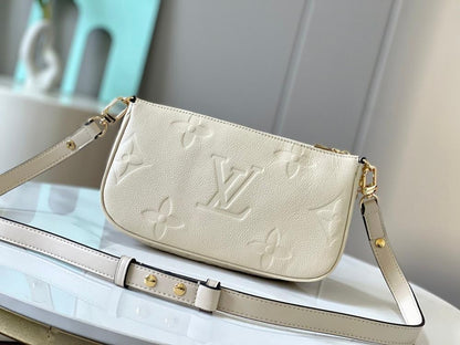 Elegant Refined Gold Monogram Jacquard Shoulder Bag