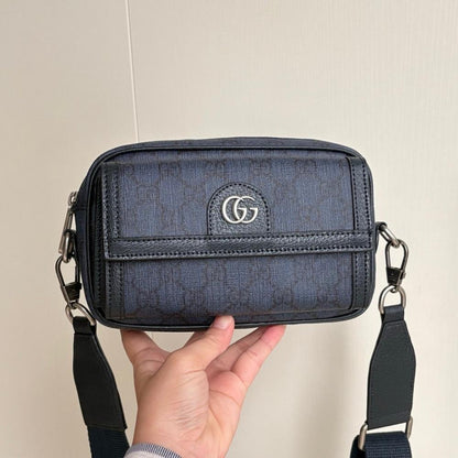 Ophidia Black Canvas Top Handle Bag
