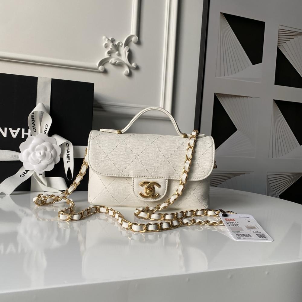 Classic Gold Calfskin Top Handle Bag