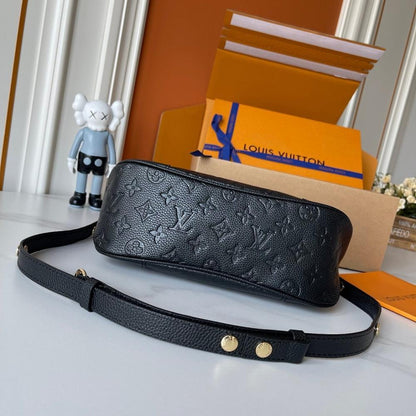 Modern Italian-Inspired Monogram Leather Shoulder Bag