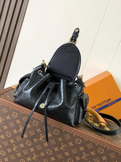 Italian-Inspired Stylish Monogram Calfskin Shoulder Bag