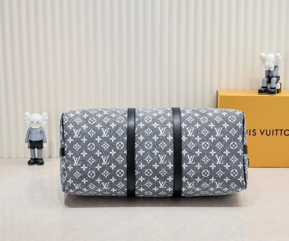 Luxury Refined Monogram Denim Top Handle Bag