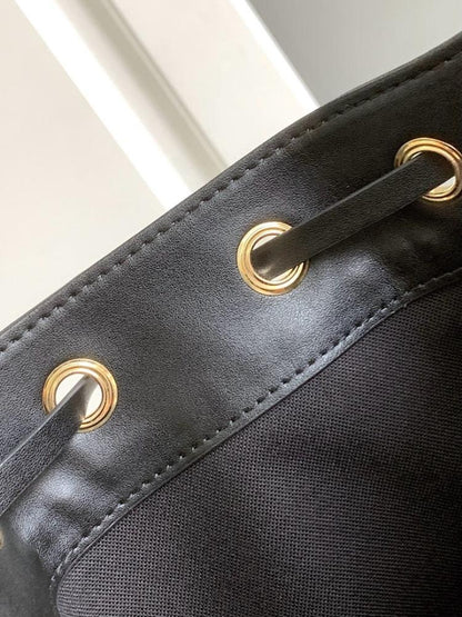 Modern Luxury Studded Raffia Bucket Bag