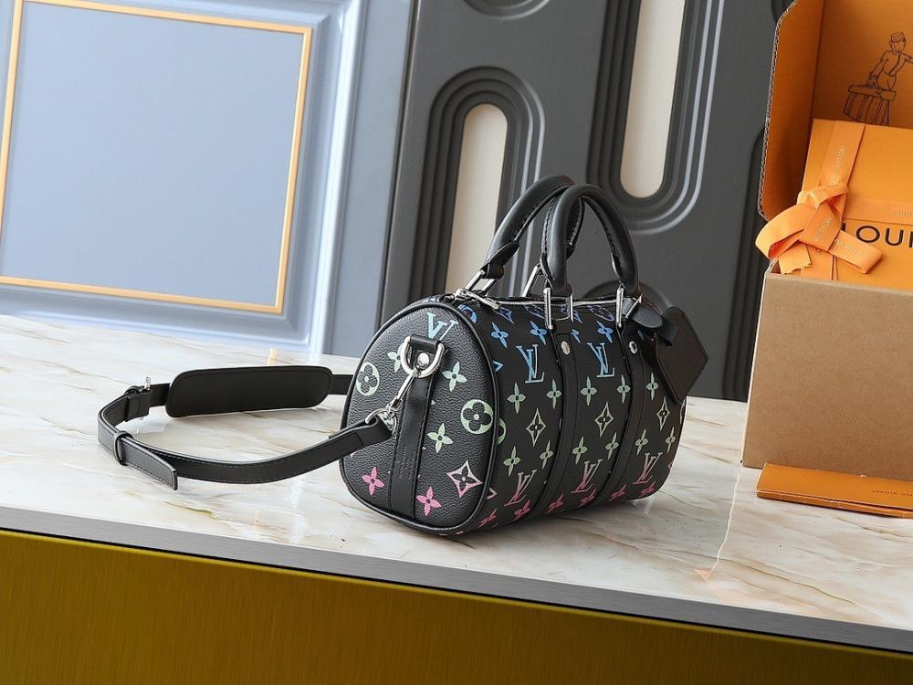 Modern Italian-Inspired Monogram Leather Shoulder Bag