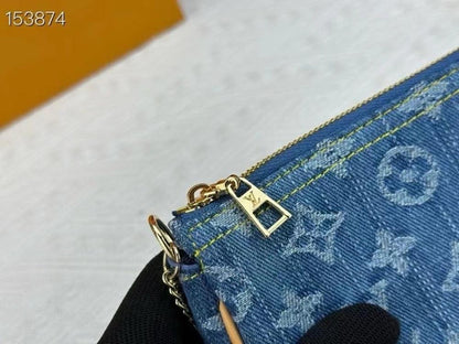 Italian-Inspired Luxury Denim Top Handle Bag
