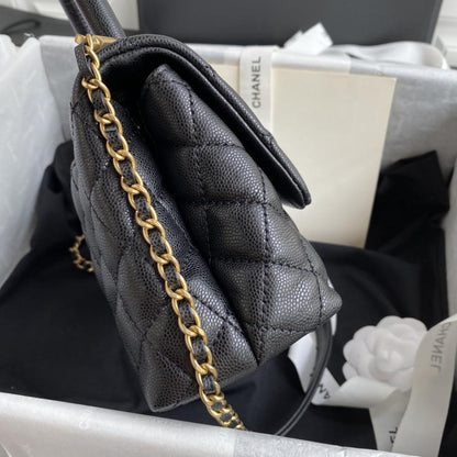 Quilted Lambskin Top Handle Bag