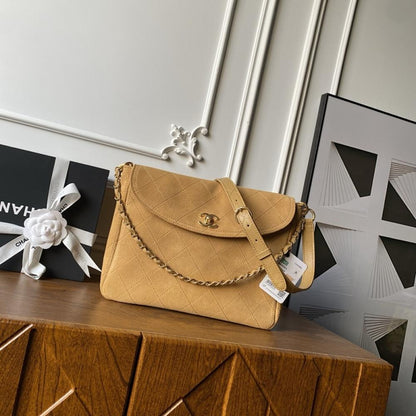 Gold Leather Hobo Bag