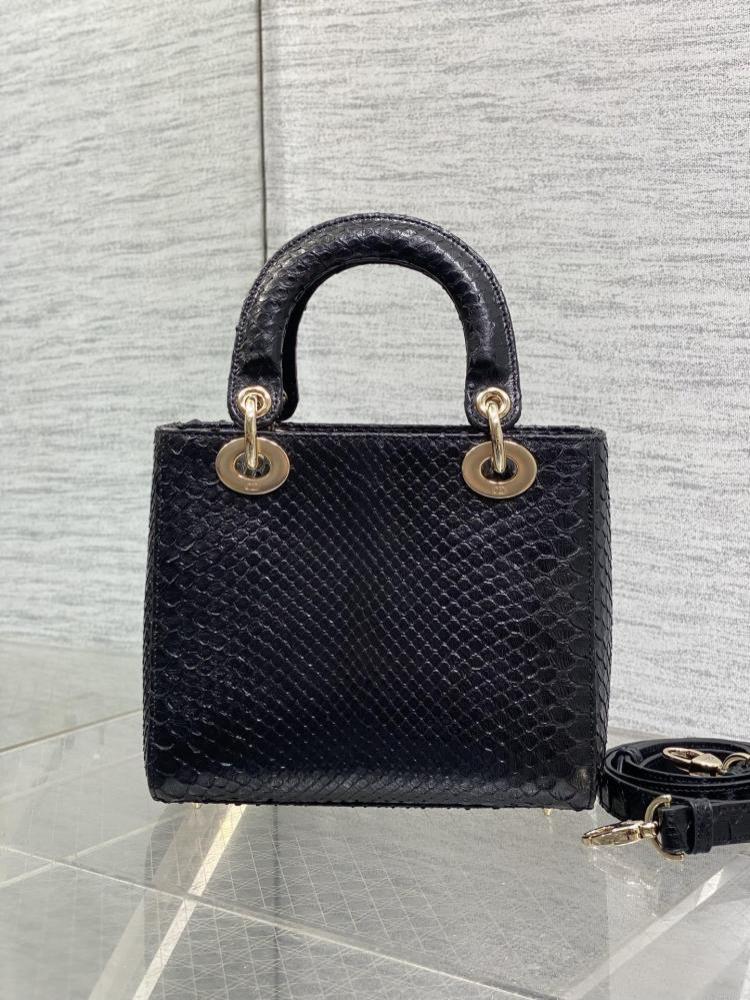 Mini Lady Bag in Black Python