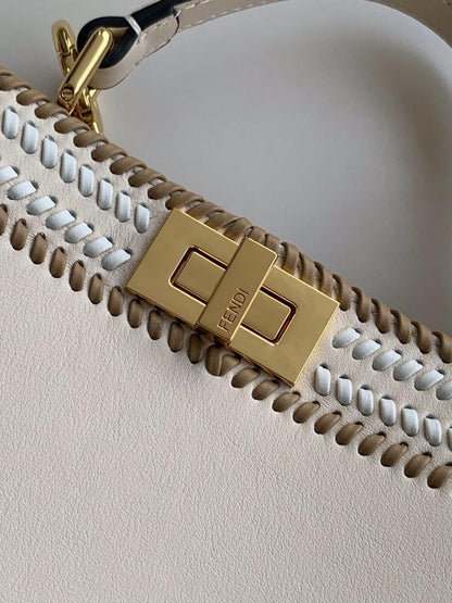 Classic Woven Leather Top Handle Bag