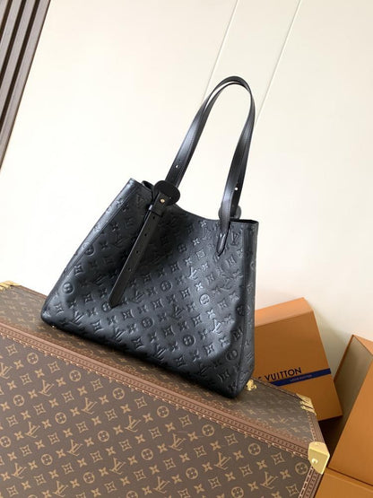 Brown Monogram Leather Hobo Bag