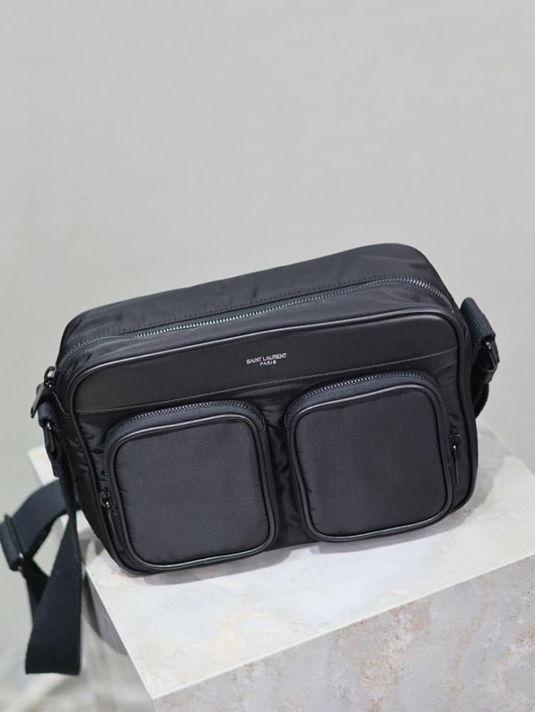 Italian-Inspired Elegant Black Nylon Shoulder Bag