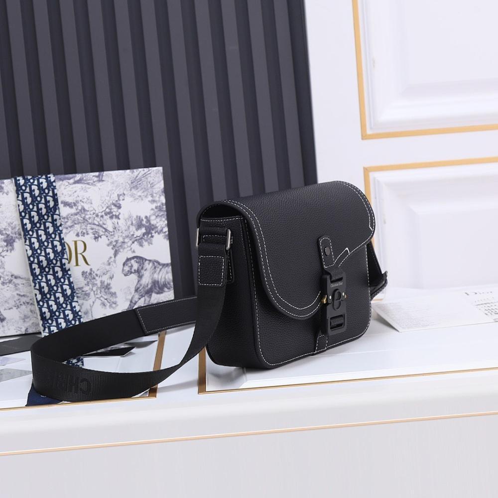 Modern Italian-Inspired Black Printed Calfskin Shoulder Bag