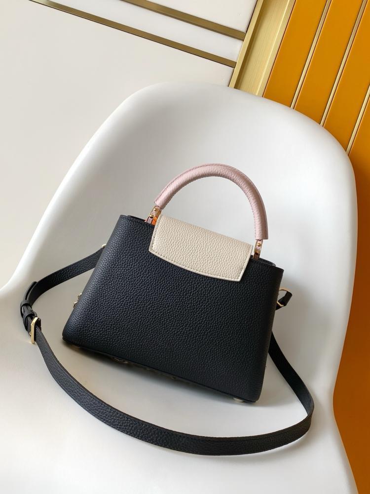Gold Leather Top Handle Bag