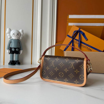 Diane Monogram Calfskin Shoulder Bag