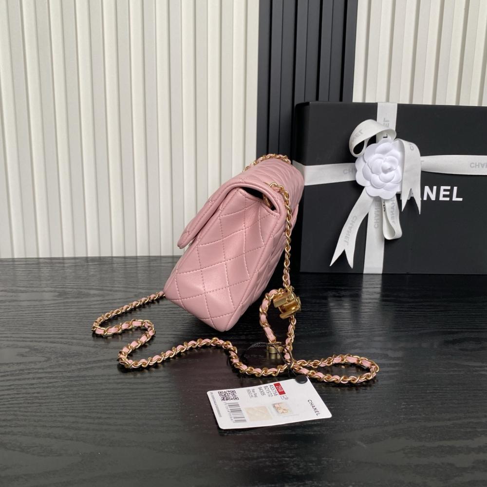 Gold Leather Top Handle Bag