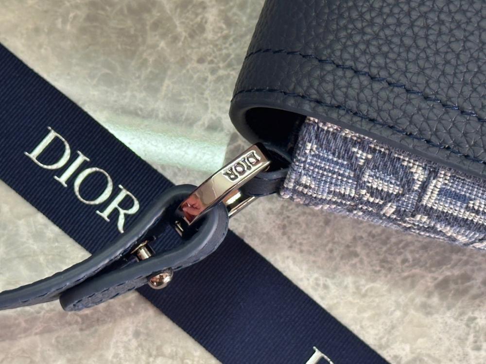 Saddle Blue Printed Leather Shoulder Bag
