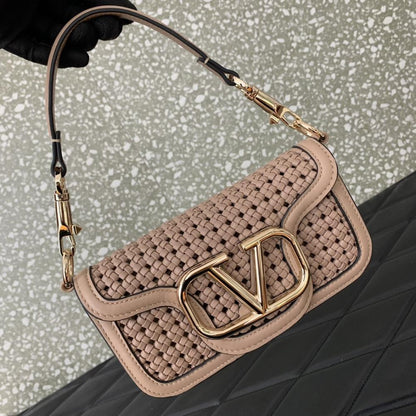 Woven Calfskin Top Handle Bag