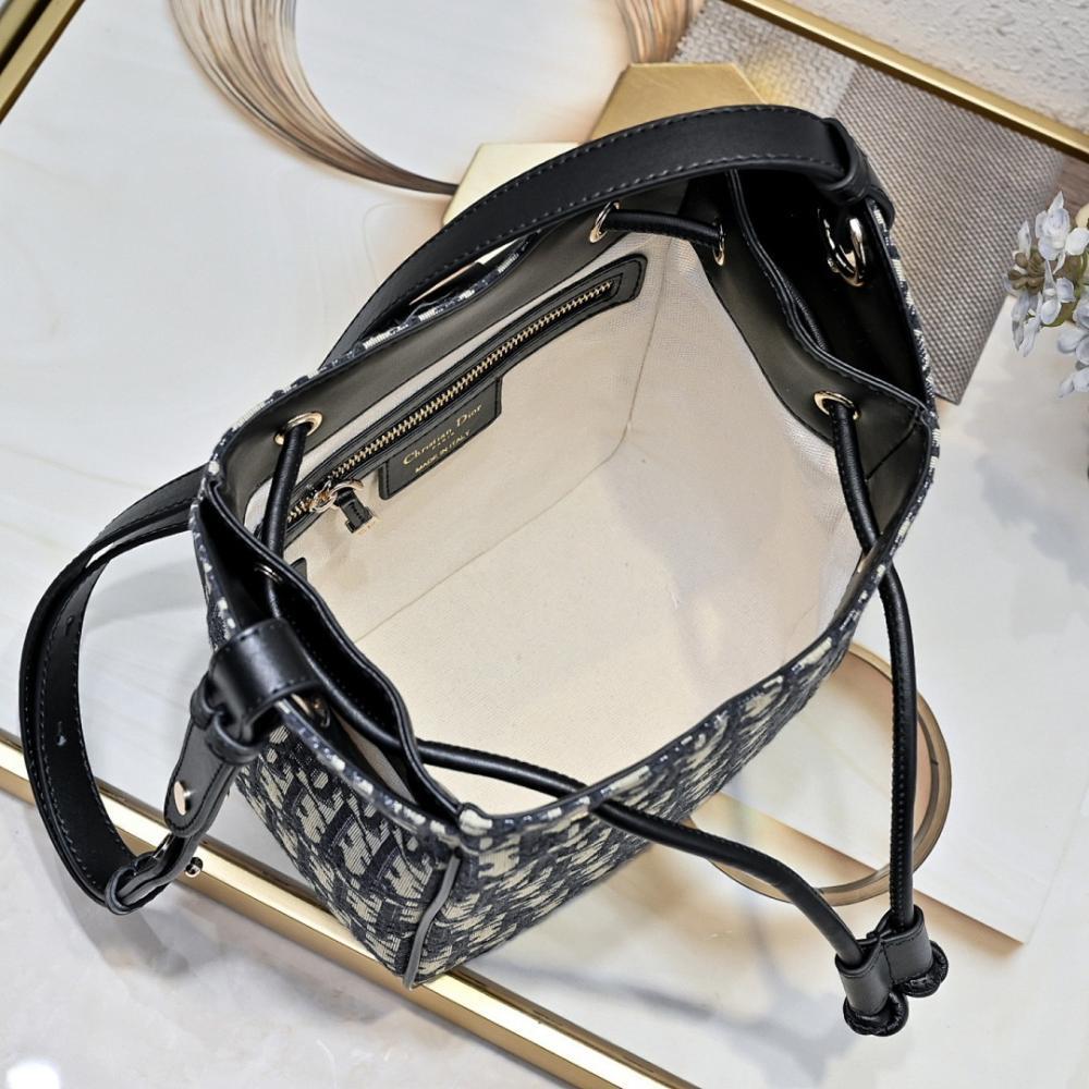 Elegant Gold Embroidered Lambskin Bucket Bag – Special Edition
