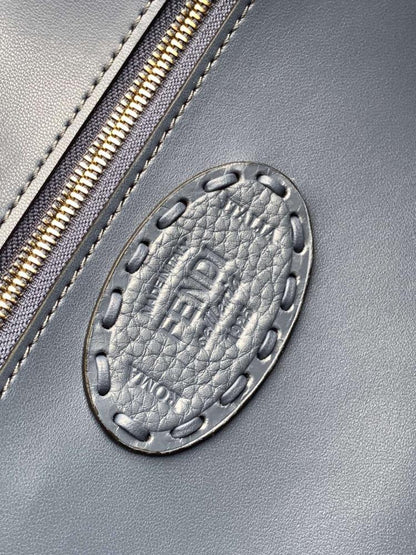 Refined Leather Top Handle Bag