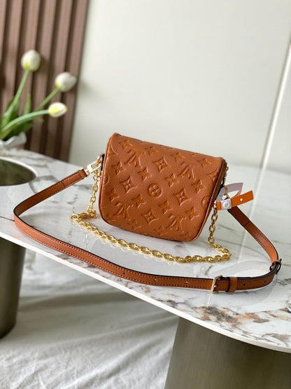 Classic Luxury Monogram Leather Shoulder Bag
