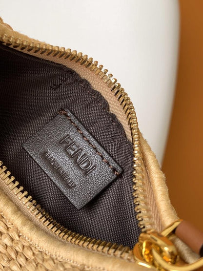 Gold Woven Top Handle Bag