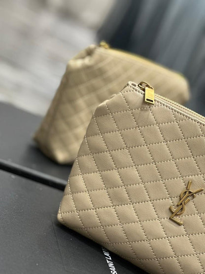 Modern Elegant Gold Quilted Lambskin Bag