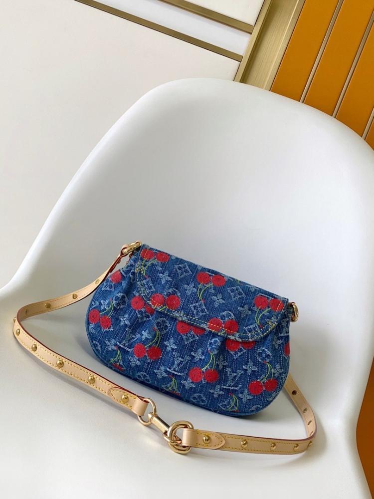Modern Luxury Monogram Denim Shoulder Bag
