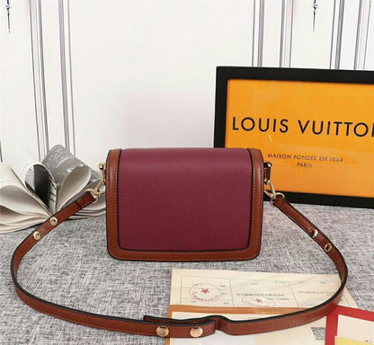 Dauphine Black Calfskin Shoulder Bag