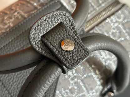 Elegant Refined Black Printed Calfskin Shoulder Bag